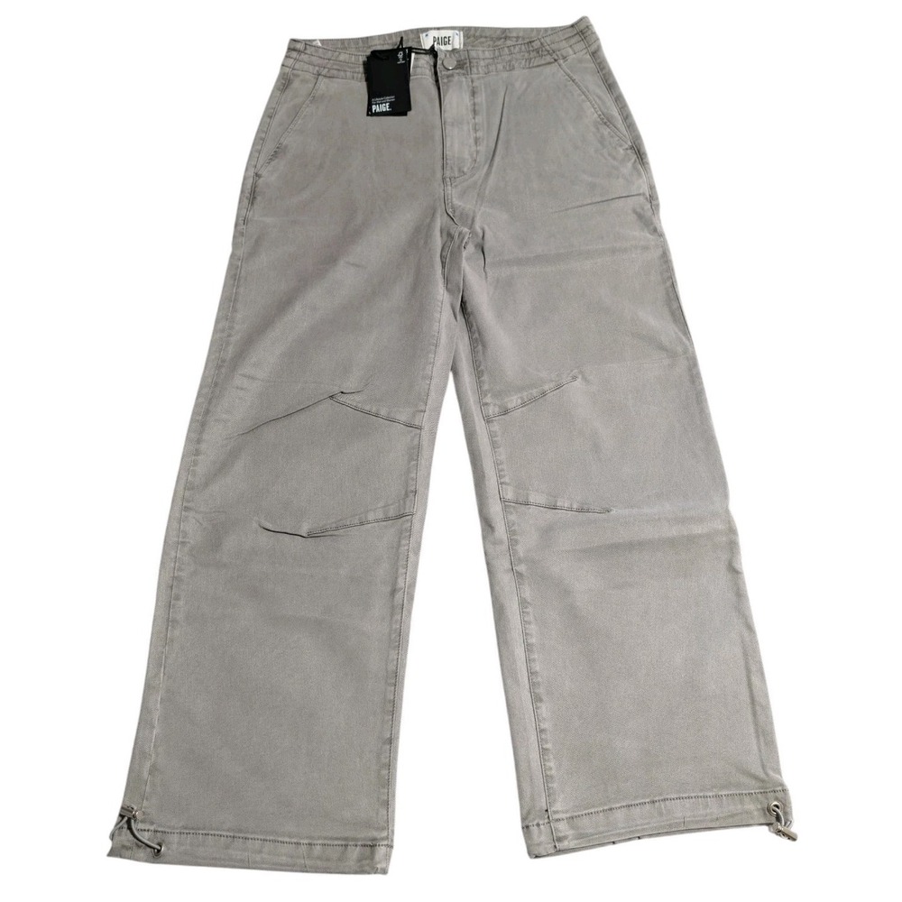 Paige Reid Jogger Womens 27 Grey Utility Pants Lyocell Toggle Hem NWT